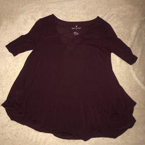 AE maroon lace up shirt!!